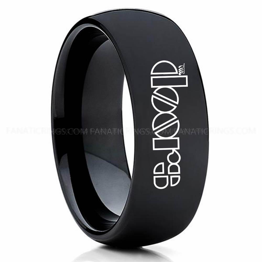 The doors Black The Doors Ring, The Doors Wedding Band, The Doors Wedding Ring, The Doors Jewelry - Image 1