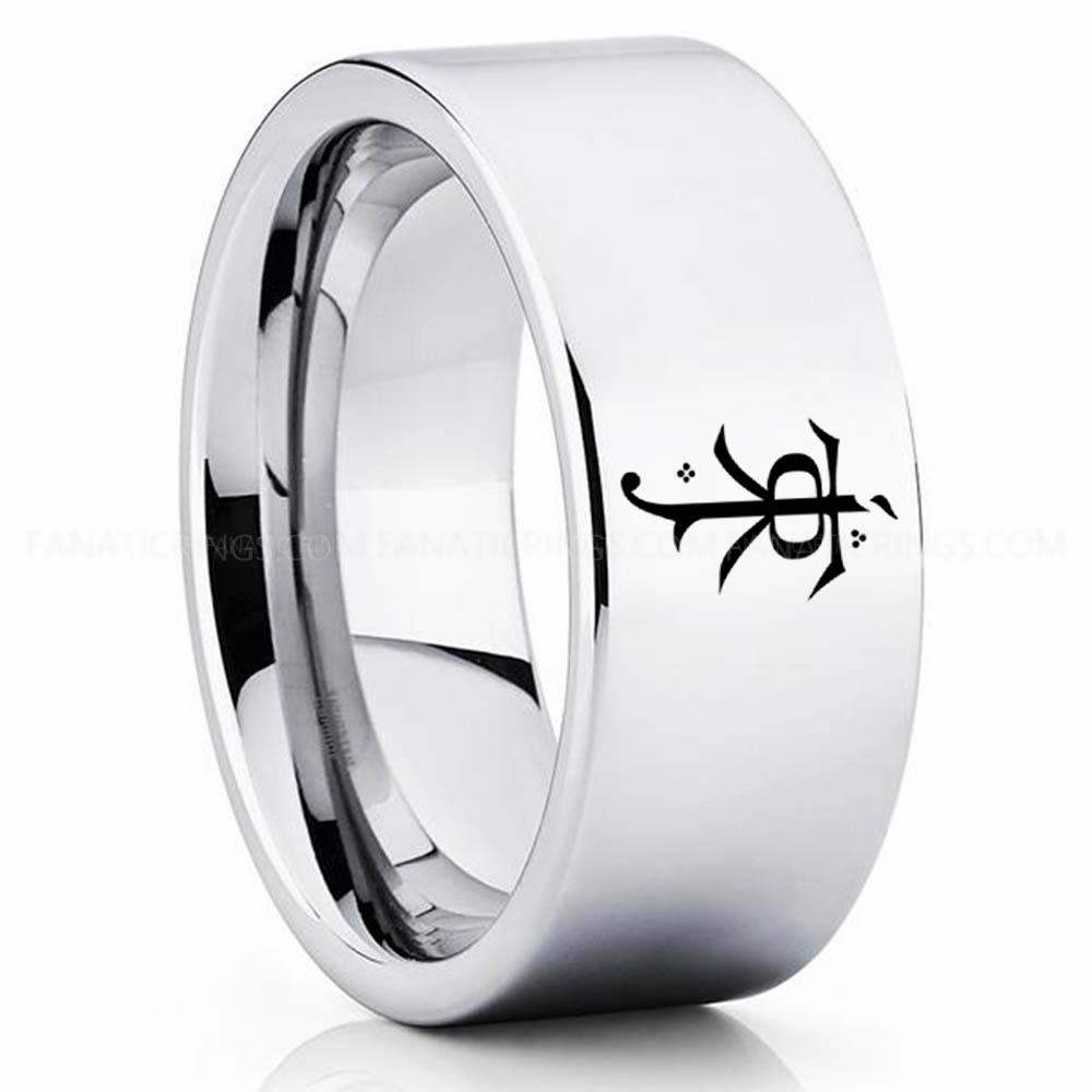 Toilken Silver Tolkien Ring, LOTR Ring, Tolkien Wedding Band, Tolkien Wedding Ring, Tolkien Jewelry - Image 1