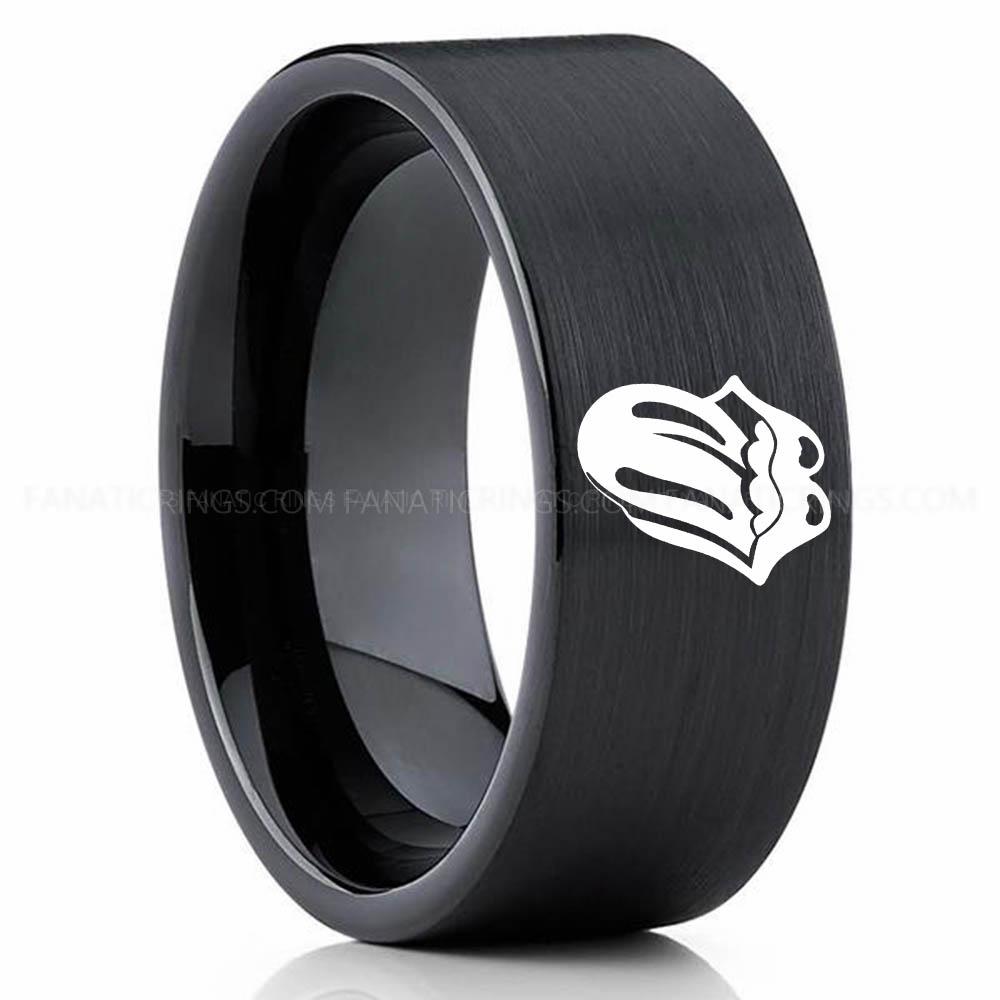 Tounge Black 2 Rolling Stones Ring, Rolling Stones Wedding Band, Rolling Stones Wedding Ring, Rock and Roll Jewelry - Image 1