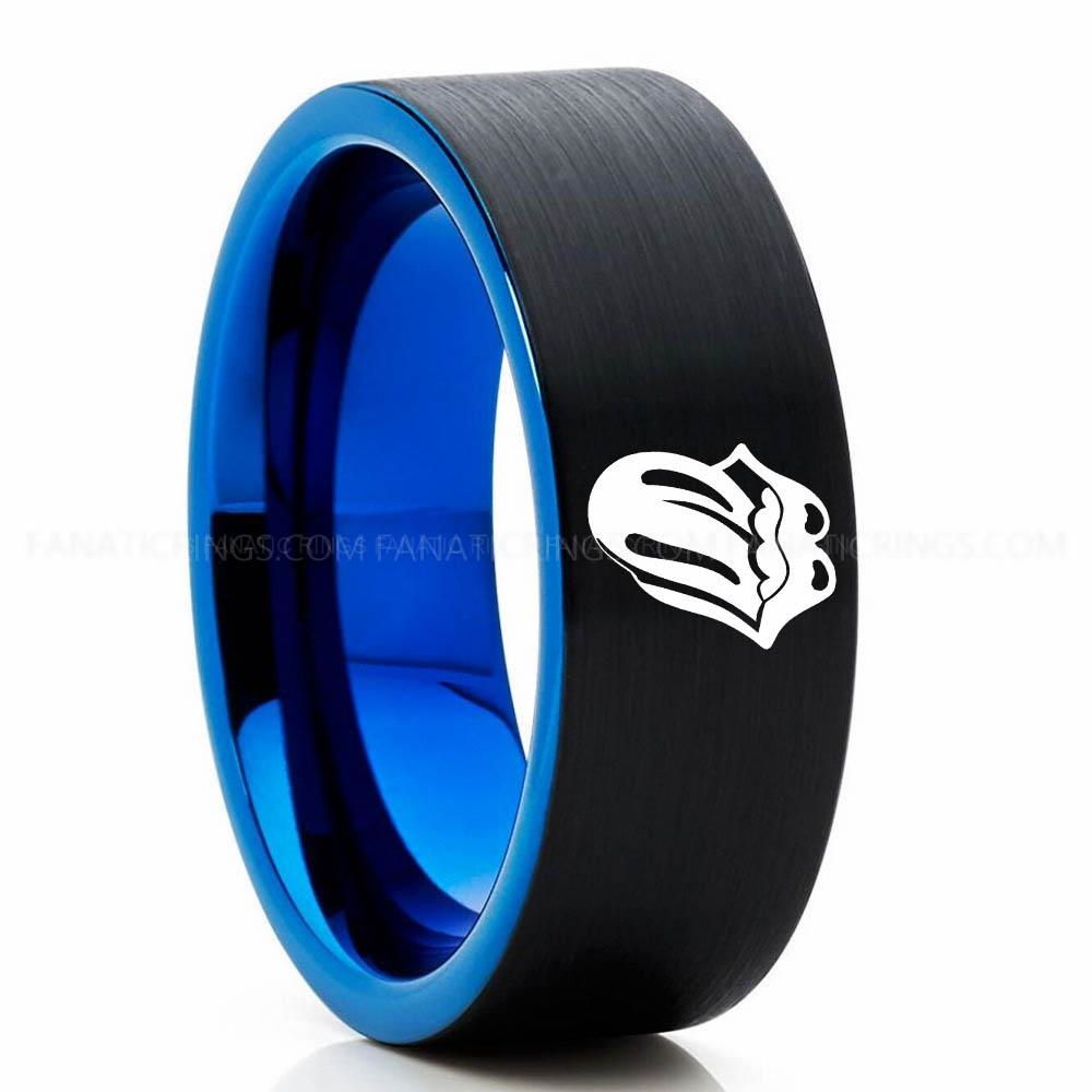 Tounge Black Blue 3 Rolling Stones Ring, Rolling Stones Wedding Band, Rolling Stones Wedding Ring, Rock and Roll Jewelry - Image 1