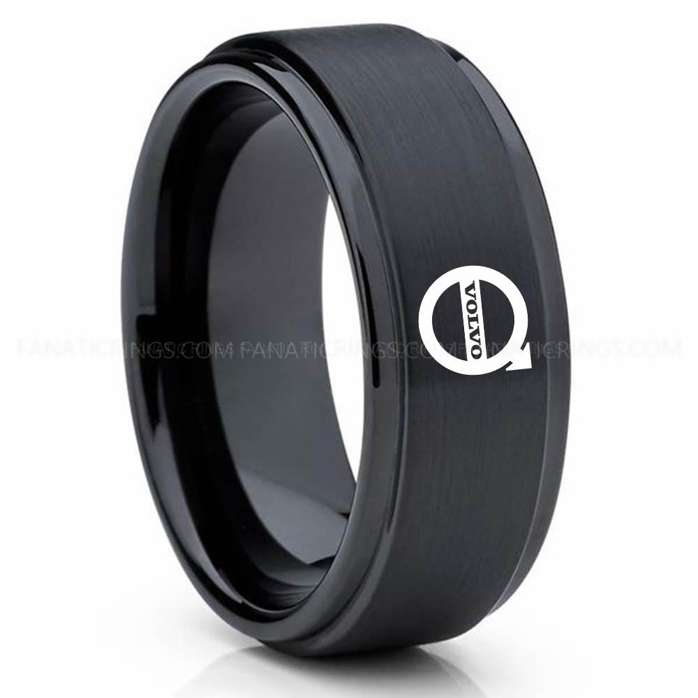 Volvo Black 3 Volvo Trucks Ring, Volvo Ring, Trucker Ring, Volvo Wedding Band, Volvo Wedding Ring - Image 1