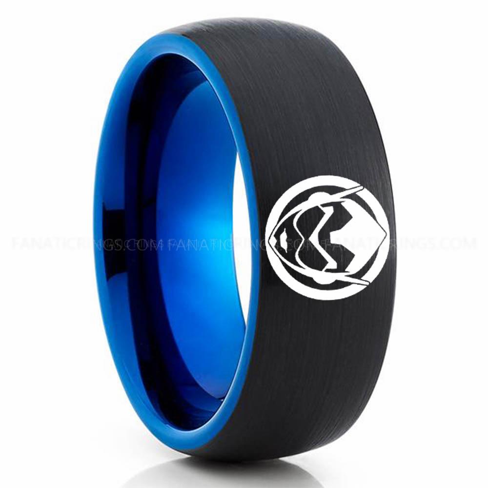 Wasp Black Blue (2) Wasp Ring, Wasp Wedding Band, Wasp Wedding Ring, Wasp Jewelry - Image 1