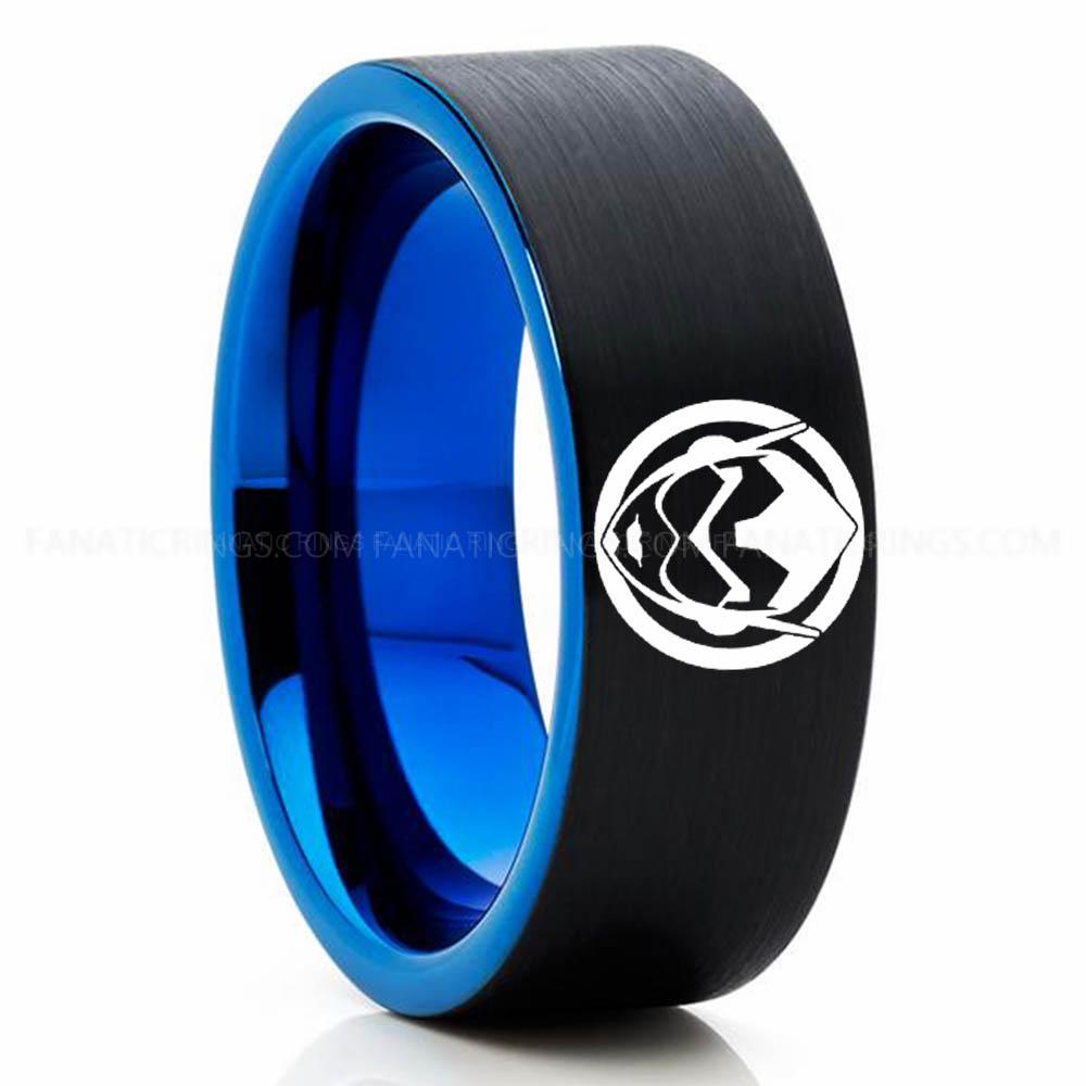 Wasp Black Blue (3) Wasp Ring, Wasp Wedding Band, Wasp Wedding Ring, Wasp Jewelry - Image 1