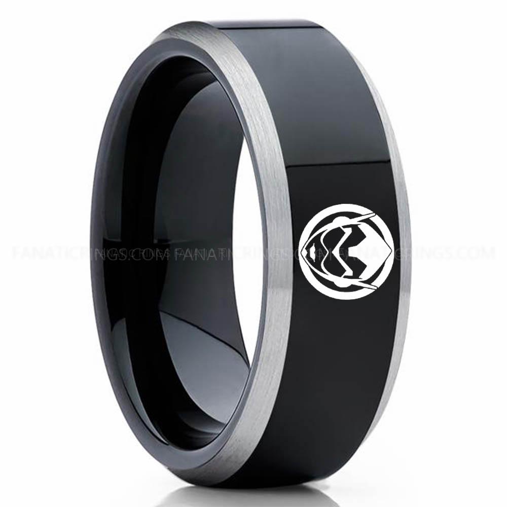 Wasp Black Silver (2) Wasp Ring, Wasp Wedding Band, Wasp Wedding Ring, Wasp Jewelry - Image 1