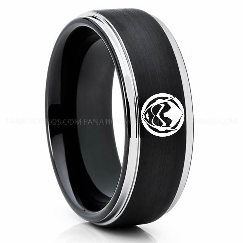 Wasp Black Silver Wasp Ring, Wasp Wedding Band, Wasp Wedding Ring, Wasp Jewelry - Image 1