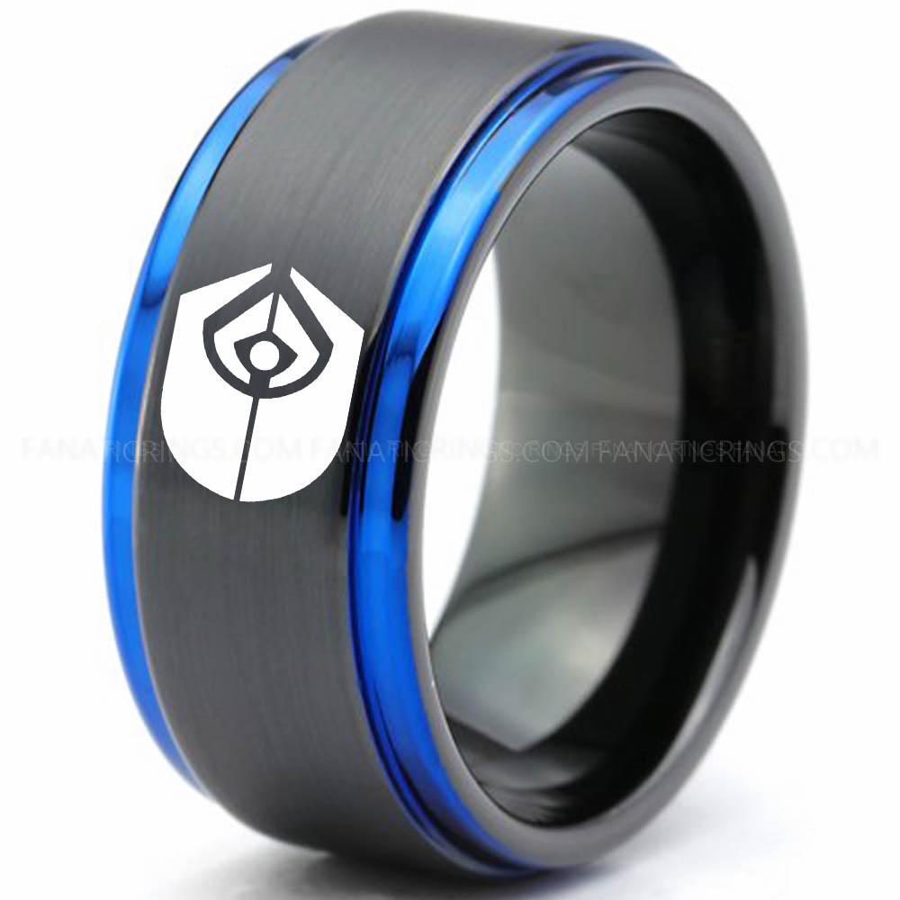 1 Klingon Black Blue 4 Ferengi Alliance Ring, Star Trek Ring, Star Trek Wedding Ring, Star Trek Wedding Band, Ferengi Wedding Ring, Star Trek Jewelry - Image 1