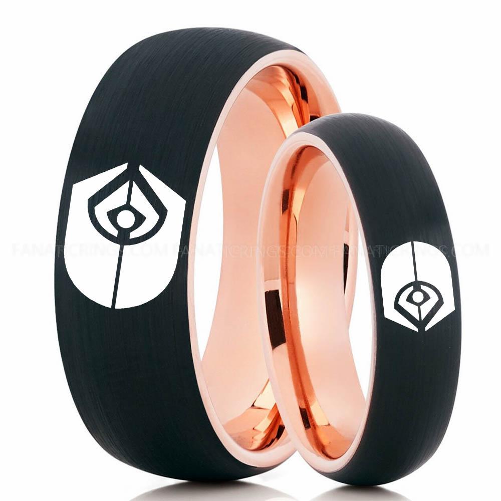1 Klingon Black Pink 2 Ferengi Alliance Ring, Star Trek Ring, Star Trek Wedding Ring, Star Trek Wedding Band, Ferengi Wedding Ring, Star Trek Jewelry - Image 1