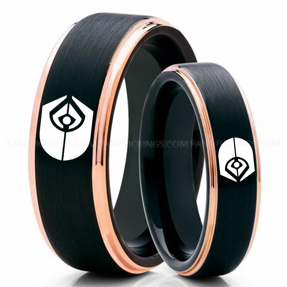 1 Klingon Black Pink 3 Ferengi Alliance Ring, Star Trek Ring, Star Trek Wedding Ring, Star Trek Wedding Band, Ferengi Wedding Ring, Star Trek Jewelry - Image 1