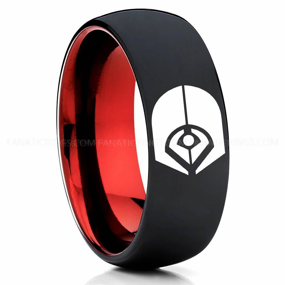 1 Klingon Black Red Ferengi Alliance Ring, Star Trek Ring, Star Trek Wedding Ring, Star Trek Wedding Band, Ferengi Wedding Ring, Star Trek Jewelry - Image 1