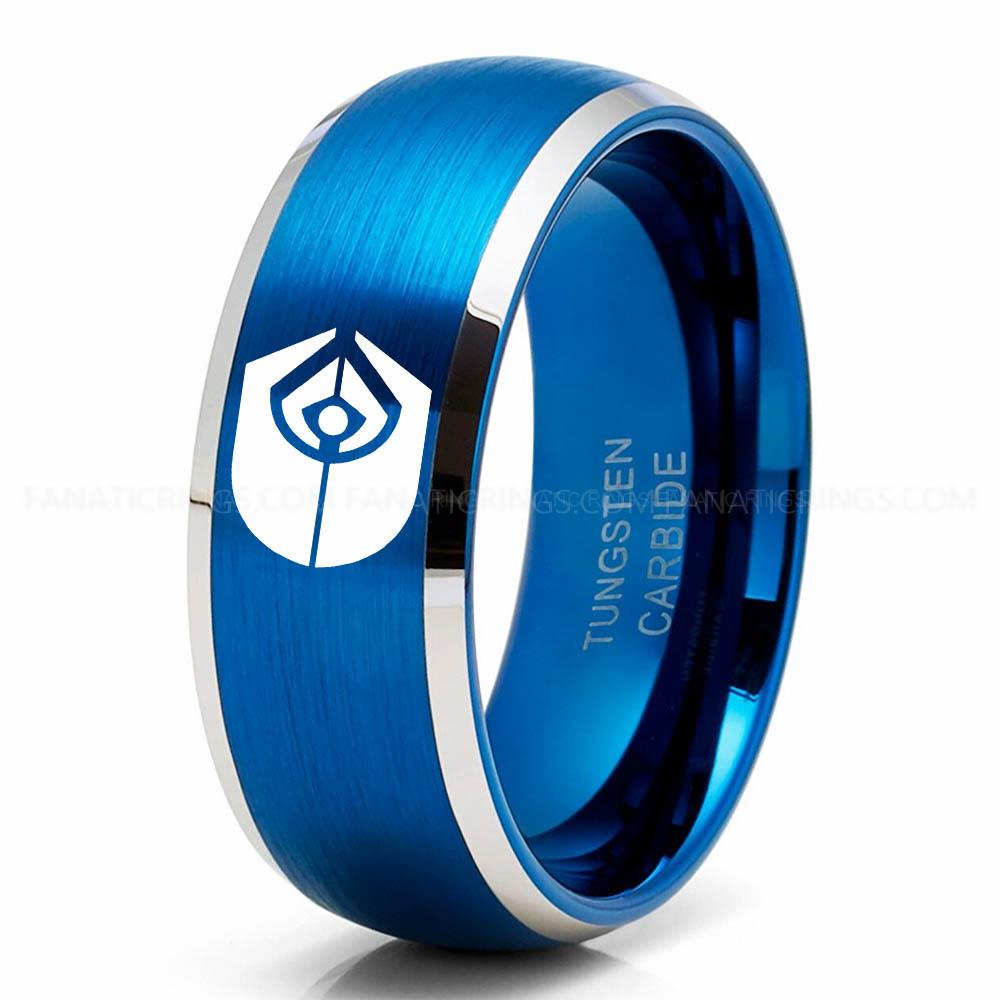 1 Klingon Silver Blue Ferengi Alliance Ring, Star Trek Ring, Star Trek Wedding Ring, Star Trek Wedding Band, Ferengi Wedding Ring, Star Trek Jewelry - Image 1