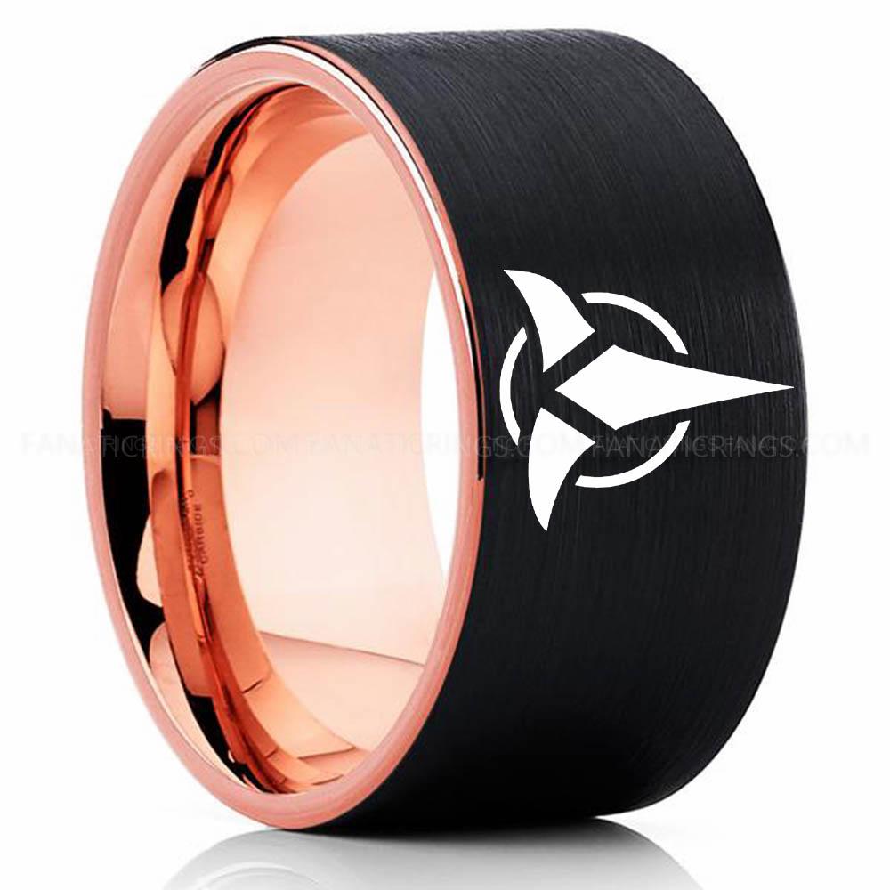 2 Klingon Black Pink Klingon Ring, Star Trek Ring, Star Trek Wedding Ring, Star Trek Wedding Band, Klingon Wedding Ring, Star Trek Jewelry - Image 1