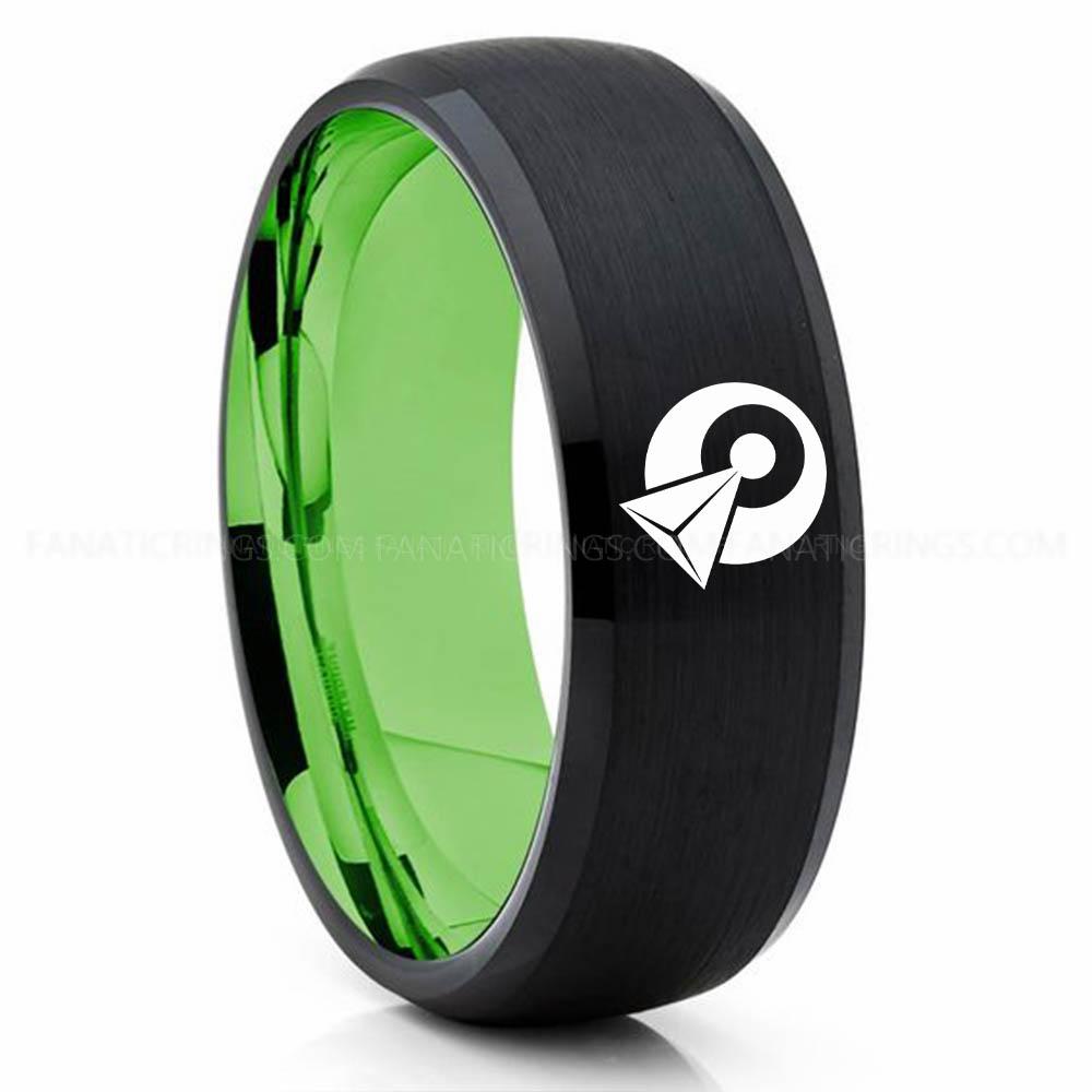 4 Klingon Black Green Vulcan IDIC Ring, Star Trek Ring, Star Trek Wedding Ring, Star Trek Wedding Band, Vulcan IDIC Wedding Ring, Star Trek Jewelry - Image 1