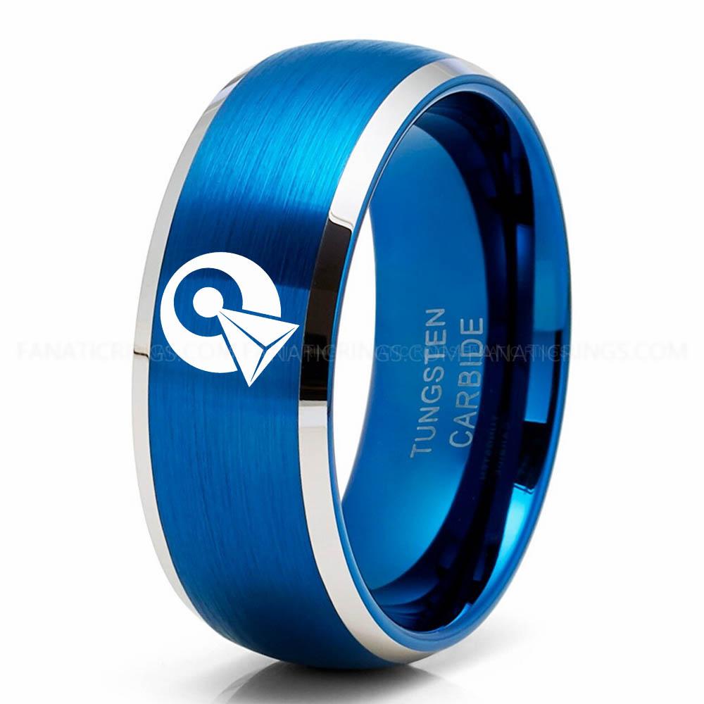 4 Klingon Silver Blue Vulcan IDIC Ring, Star Trek Ring, Star Trek Wedding Ring, Star Trek Wedding Band, Vulcan IDIC Wedding Ring, Star Trek Jewelry - Image 1