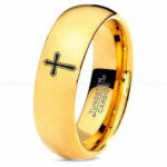 Cross Ring, Holy Trinity Ring, Holy Cross Wedding Ring, Cross Wedding Band, Religion Jewelry