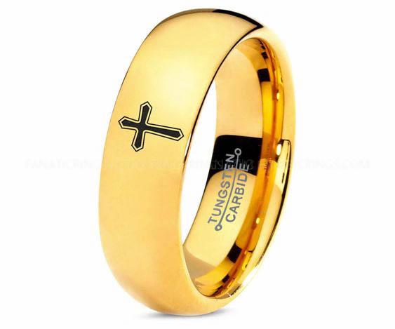 75a4f39bc4f1d7db075d9548ff324127 Cross Ring, Holy Trinity Ring, Holy Cross Wedding Ring, Cross Wedding Band, Religion Jewelry - Image 1