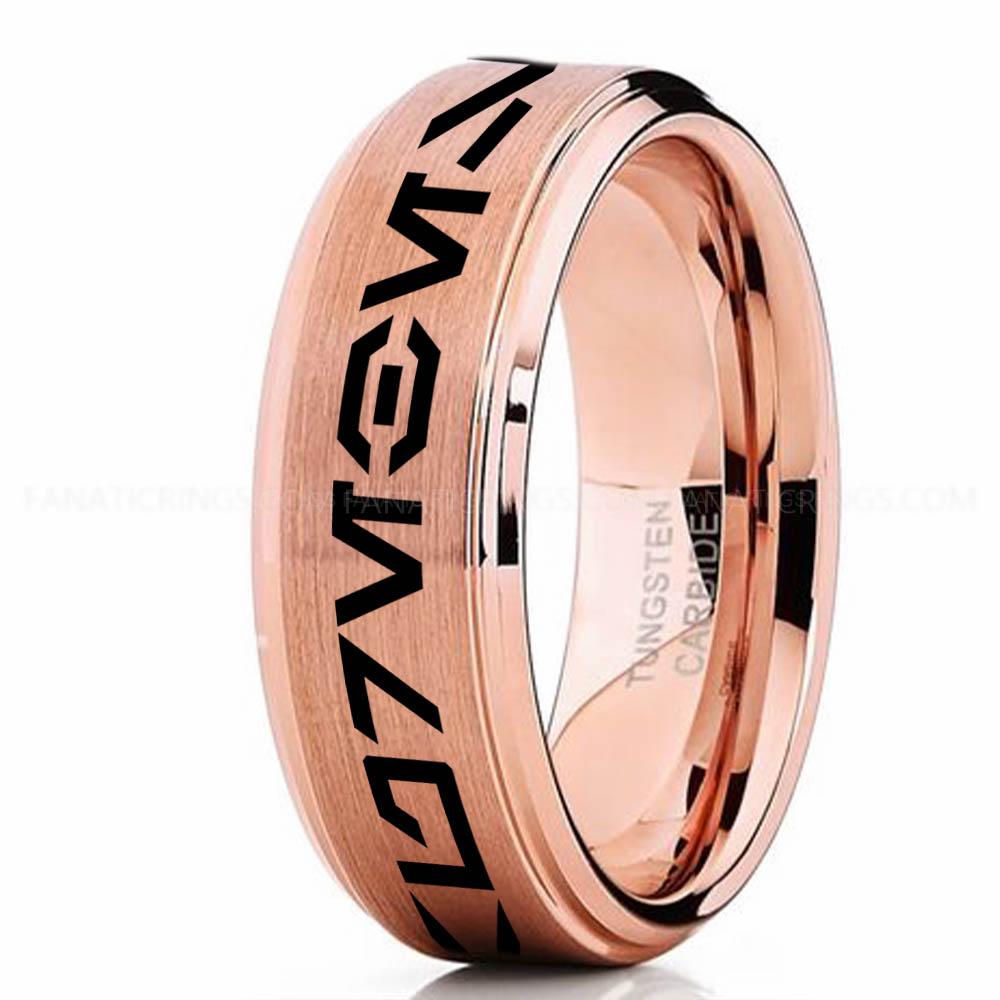 Aurebesh Pink 3 Aurebesh Ring, Star Wars Ring, Star Wars Wedding Band, Star Wars Wedding Ring, Aurebesh Wedding Band - Image 1