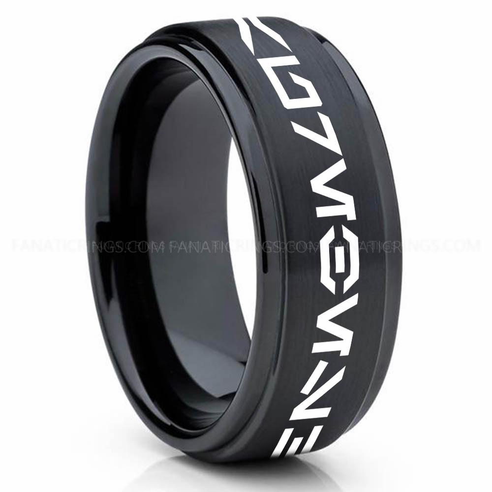 Black Sample Aurebesh Ring, Star Wars Ring, Star Wars Wedding Band, Star Wars Wedding Ring, Aurebesh Wedding Band - Image 1
