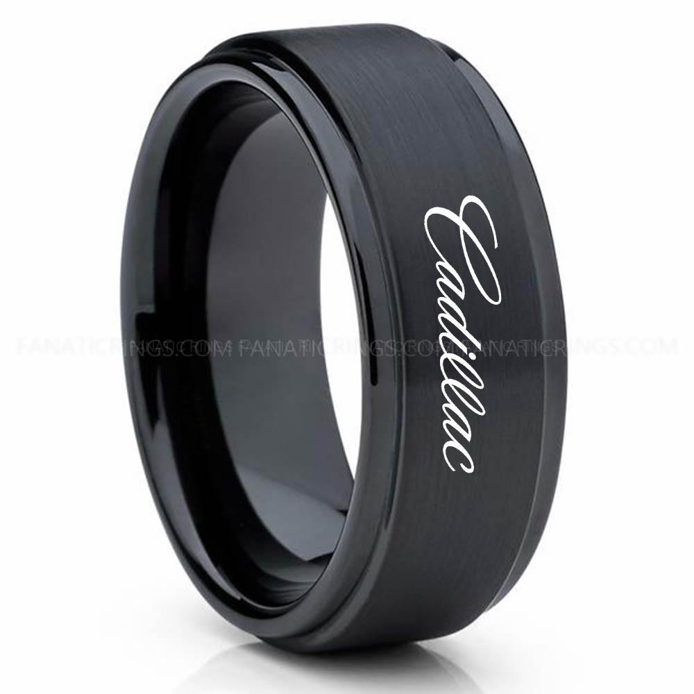 Cadillac Black (1) Cadillac Ring, Cadillac Wedding Ring, Cadillac Wedding Band, Auto Racing Ring, Cadillac Jewelry - Image 1