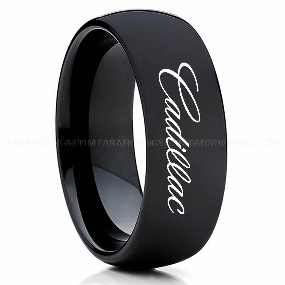 Cadillac Black 3 (1) Cadillac Ring, Cadillac Wedding Ring, Cadillac Wedding Band, Auto Racing Ring, Cadillac Jewelry - Image 1