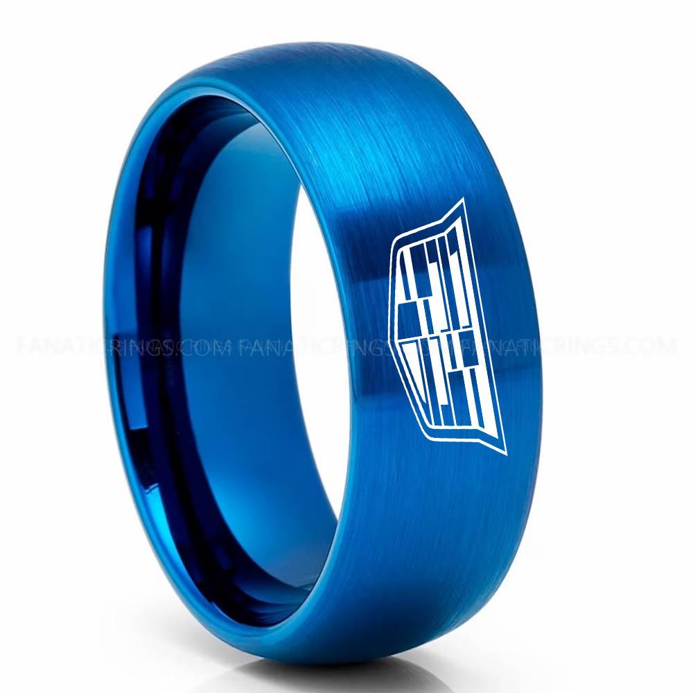 Cadillac Blue Cadillac Ring, Cadillac Wedding Ring, Cadillac Wedding Band, Auto Racing Ring, Cadillac Jewelry - Image 1