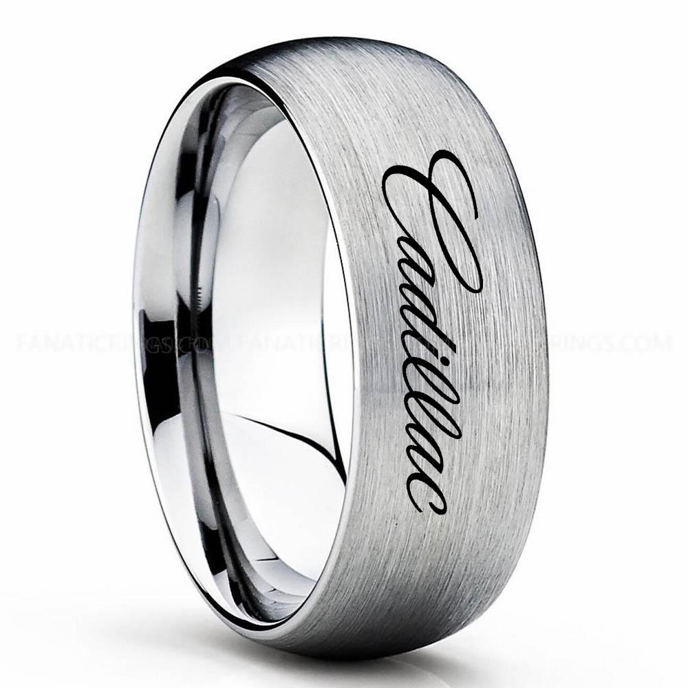 Cadillac Silver (1) Cadillac Ring, Cadillac Wedding Ring, Cadillac Wedding Band, Auto Racing Ring, Cadillac Jewelry - Image 1