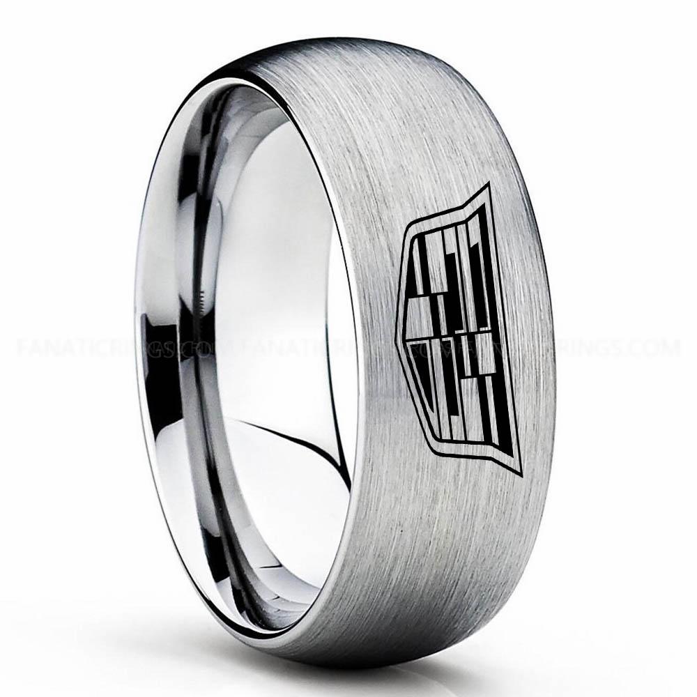 Cadillac Silver Cadillac Ring, Cadillac Wedding Ring, Cadillac Wedding Band, Auto Racing Ring, Cadillac Jewelry - Image 1