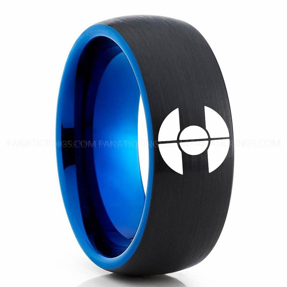 Dune 2 Black Blue 2 Fremen Ring, Fremen Wedding Ring, Fremen Wedding Band, Dune Wedding Ring, Dune Jewelry - Image 1