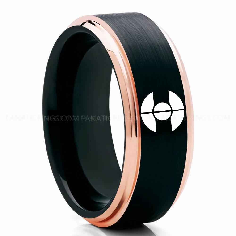 Dune 2 Black Pink Fremen Ring, Fremen Wedding Ring, Fremen Wedding Band, Dune Wedding Ring, Dune Jewelry - Image 1