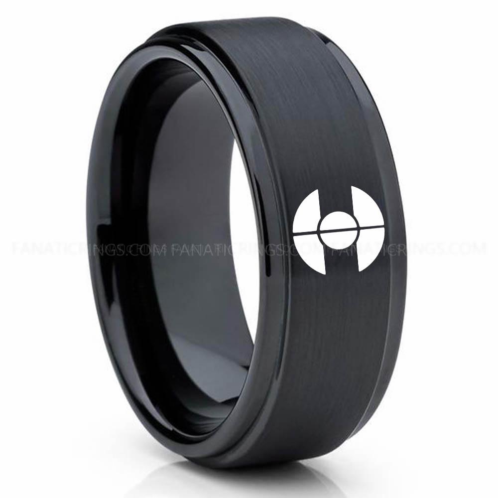 Dune 2 Black Fremen Ring, Fremen Wedding Ring, Fremen Wedding Band, Dune Wedding Ring, Dune Jewelry - Image 1