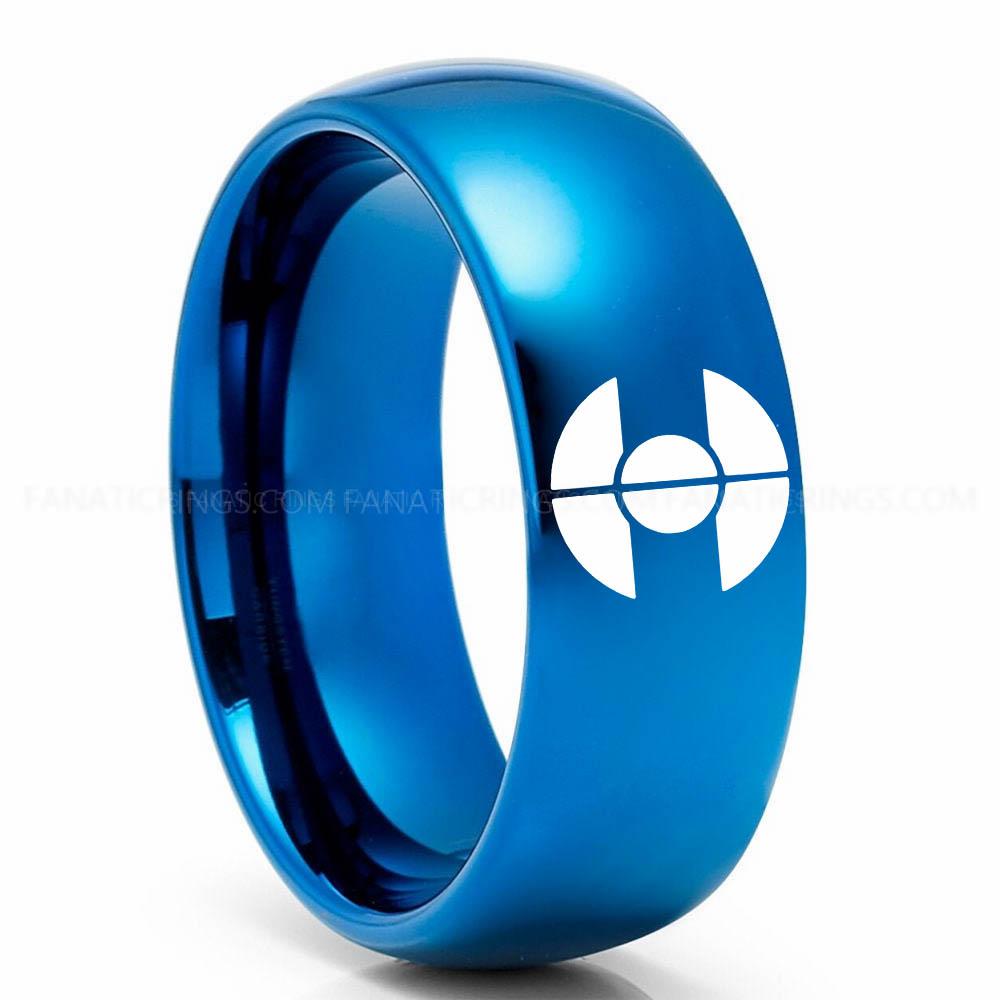 Dune 2 Blue Fremen Ring, Fremen Wedding Ring, Fremen Wedding Band, Dune Wedding Ring, Dune Jewelry - Image 1