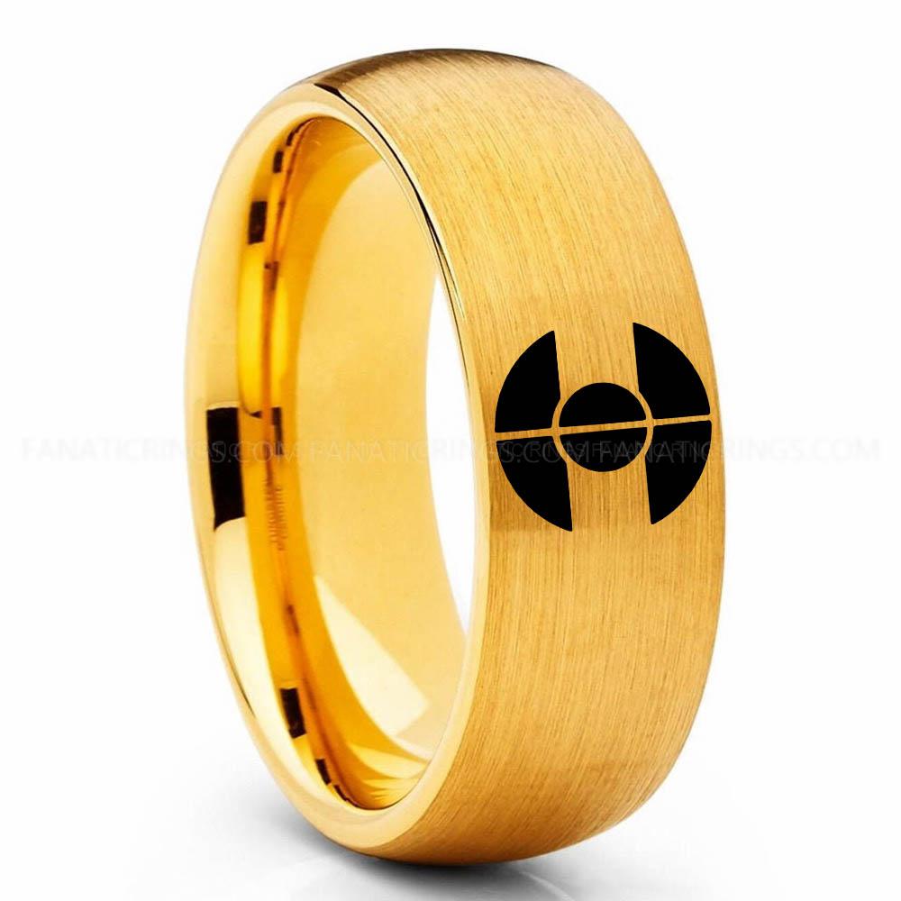 Dune 2 Yellow Fremen Ring, Fremen Wedding Ring, Fremen Wedding Band, Dune Wedding Ring, Dune Jewelry - Image 1