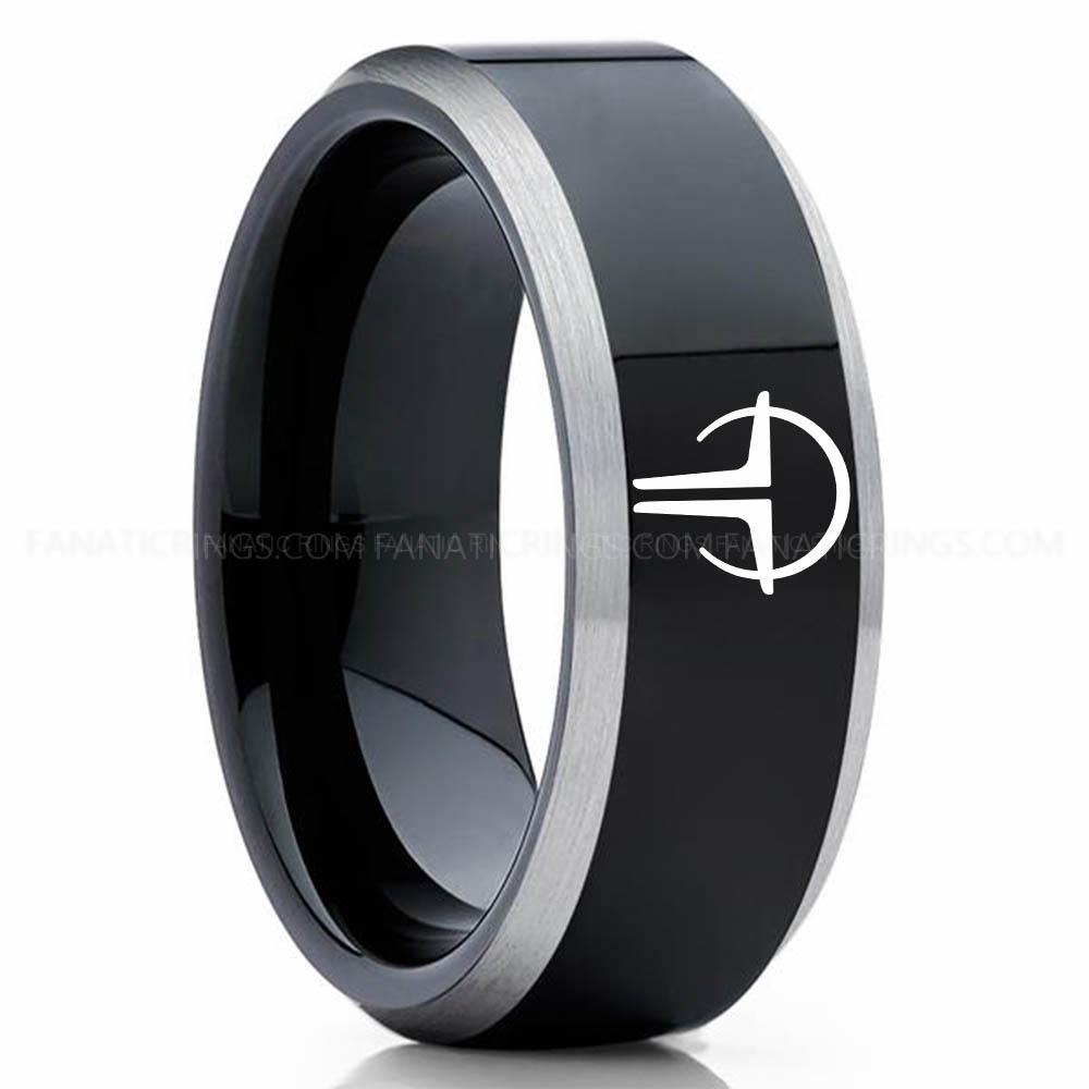 Dune 3 Black 3 House Corrino Emperor Ring, Emperor Ring, Dune Wedding Band, Dune Wedding Ring, Dune Jewelry - Image 1
