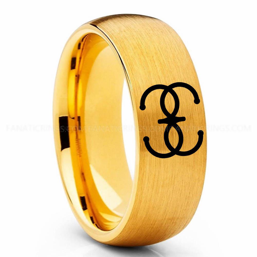 Dune 4 Yellow Bene Gesserit Ring, Dune Ring, Dune Wedding Band, Dune Wedding Ring, Dune Jewelry - Image 1