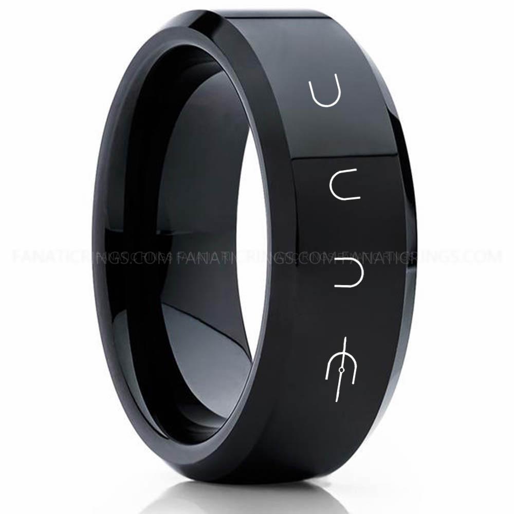 Dune Black 2 Dune Ring, Dune Wedding Band, Dune Wedding Ring, Dune Jewelry - Image 1