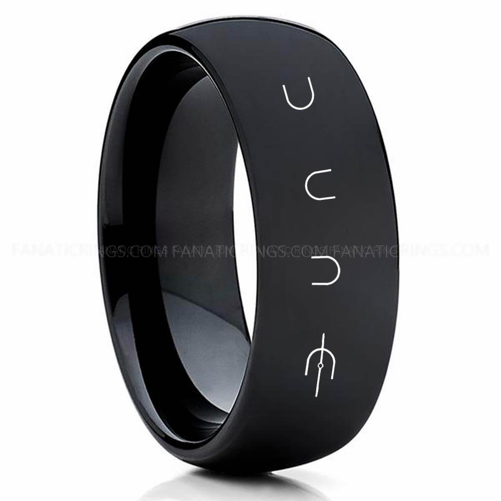 Dune Black 3 Dune Ring, Dune Wedding Band, Dune Wedding Ring, Dune Jewelry - Image 1