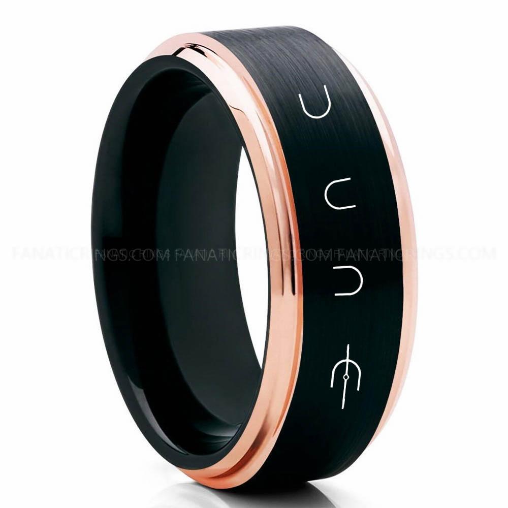 Dune Black Pink Dune Ring, Dune Wedding Band, Dune Wedding Ring, Dune Jewelry - Image 1