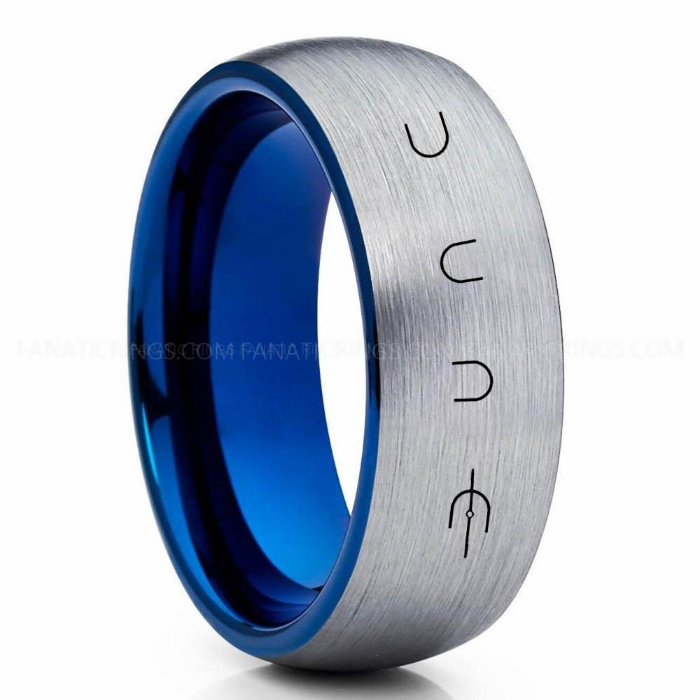 Dune Silver Blue Dune Ring, Dune Wedding Band, Dune Wedding Ring, Dune Jewelry - Image 1