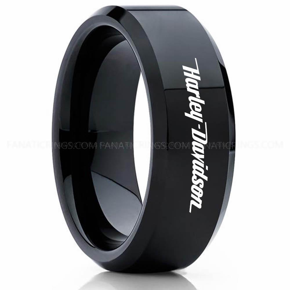 Harley Davidson Black 2 Harley-Davidson Ring, Harley-Davidson Motorcycle Ring, Harley-Davidson Ring, Harley-Davidson Wedding Band, Harley-Davidson Wedding Ring - Image 1