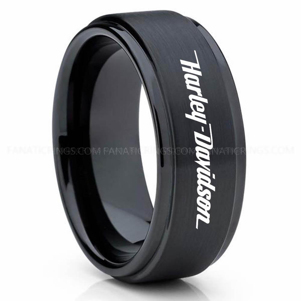 Harley Davidson Black 3 Harley-Davidson Ring, Harley-Davidson Motorcycle Ring, Harley-Davidson Ring, Harley-Davidson Wedding Band, Harley-Davidson Wedding Ring - Image 1
