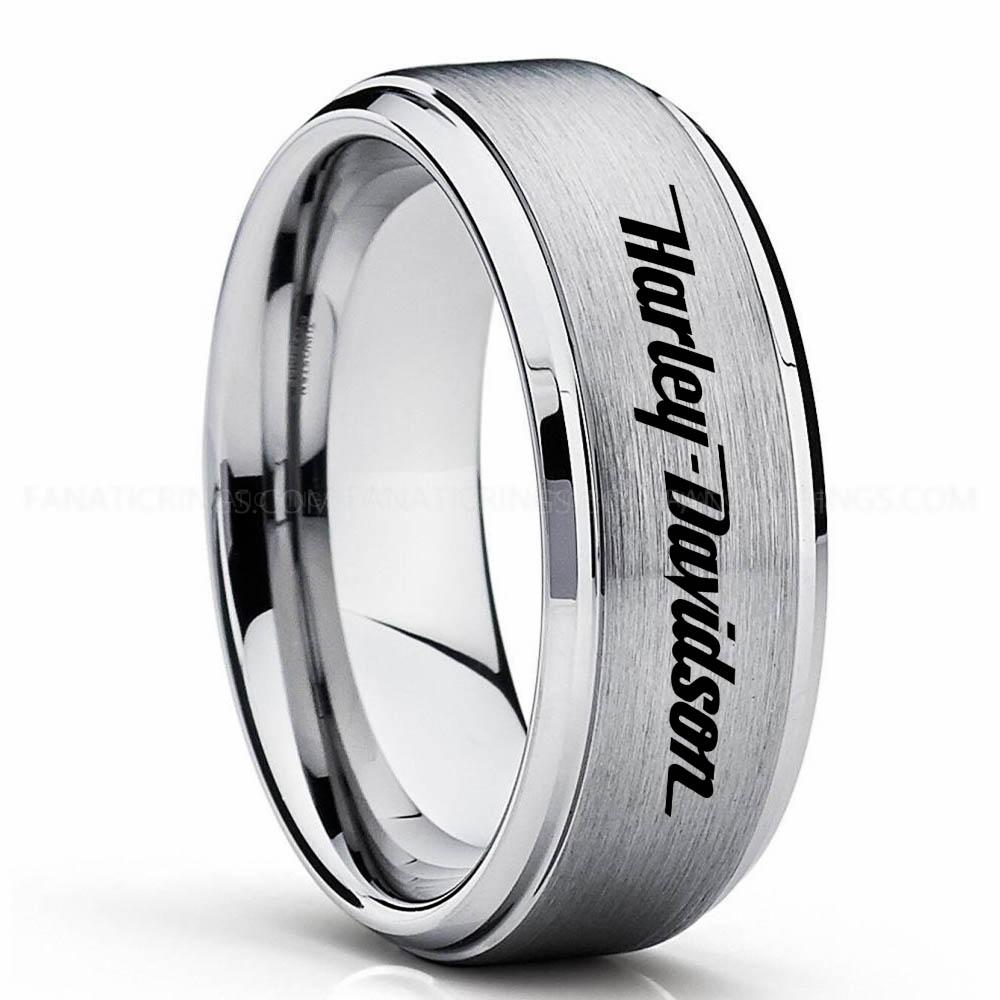 Harley Davidson Black Silver 3 Harley-Davidson Ring, Harley-Davidson Motorcycle Ring, Harley-Davidson Ring, Harley-Davidson Wedding Band, Harley-Davidson Wedding Ring - Image 1