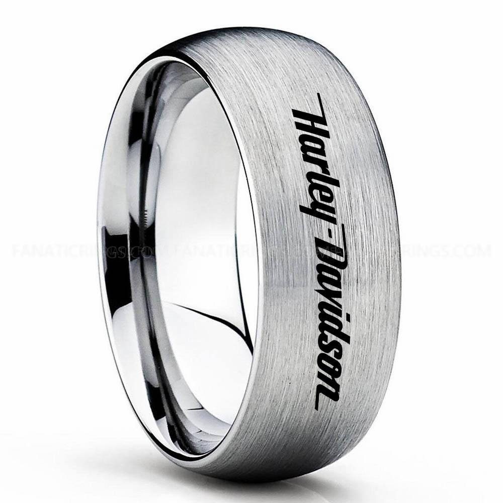 Harley Davidson Black Silver 4 Harley-Davidson Ring, Harley-Davidson Motorcycle Ring, Harley-Davidson Ring, Harley-Davidson Wedding Band, Harley-Davidson Wedding Ring - Image 1