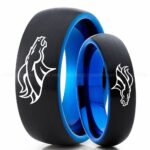 Broncos Ring, Broncos Wedding Band, Broncos Wedding Ring, Broncos Jewelry, Football Ring, Football Wedding Band