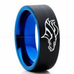 Broncos Ring, Broncos Wedding Band, Broncos Wedding Ring, Broncos Jewelry, Football Ring, Football Wedding Band