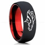 Broncos Ring, Broncos Wedding Band, Broncos Wedding Ring, Broncos Jewelry, Football Ring, Football Wedding Band