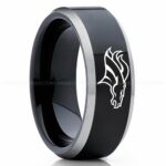 Broncos Ring, Broncos Wedding Band, Broncos Wedding Ring, Broncos Jewelry, Football Ring, Football Wedding Band