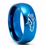 Broncos Ring, Broncos Wedding Band, Broncos Wedding Ring, Broncos Jewelry, Football Ring, Football Wedding Band