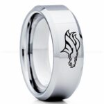 Broncos Ring, Broncos Wedding Band, Broncos Wedding Ring, Broncos Jewelry, Football Ring, Football Wedding Band