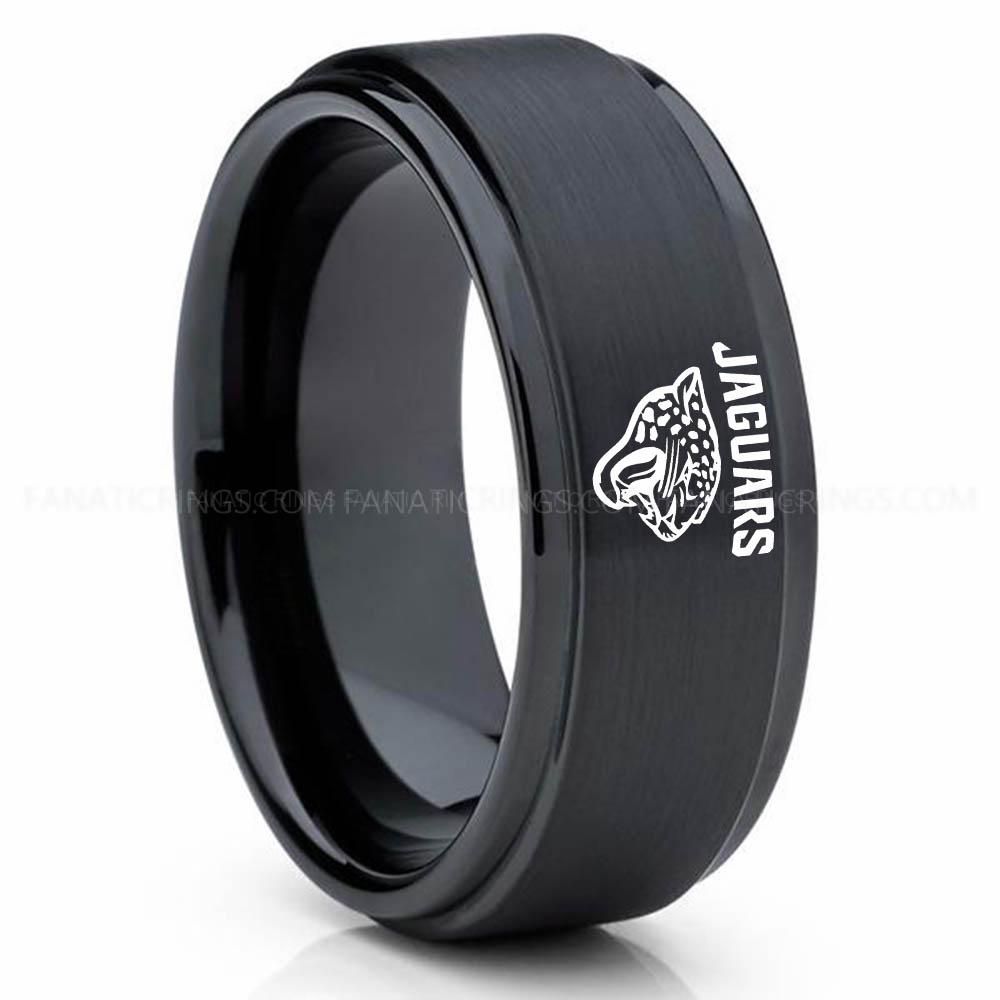 Jaguars Black Jaguars Ring, Jaguars Wedding Band, Jaguars Wedding Ring, Jaguars Jewelry, Football Ring, Football Wedding Band - Image 1