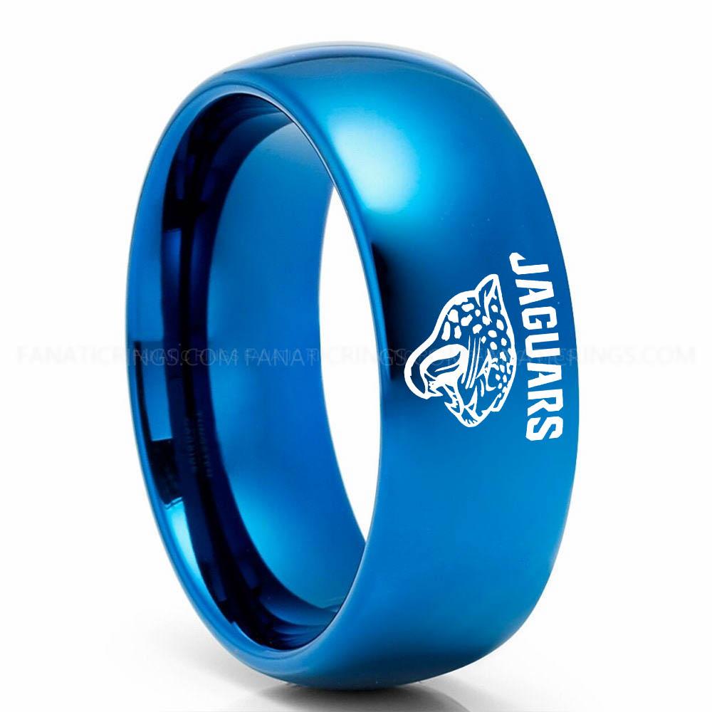Jaguars Blue Jaguars Ring, Jaguars Wedding Band, Jaguars Wedding Ring, Jaguars Jewelry, Football Ring, Football Wedding Band - Image 1