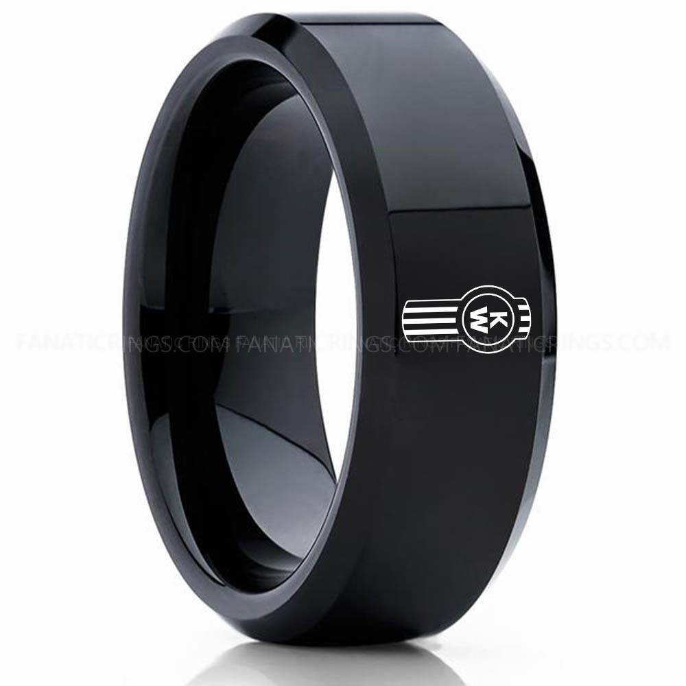 KW Black 2 Kenworth Ring, Kenworth Trucks Ring, Trucker Ring, Kenworth Wedding Band, Kenworth Wedding Ring - Image 1